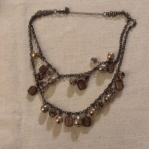 Charming Charlie Chunky Leopard and Mixed Beaded Necklace
